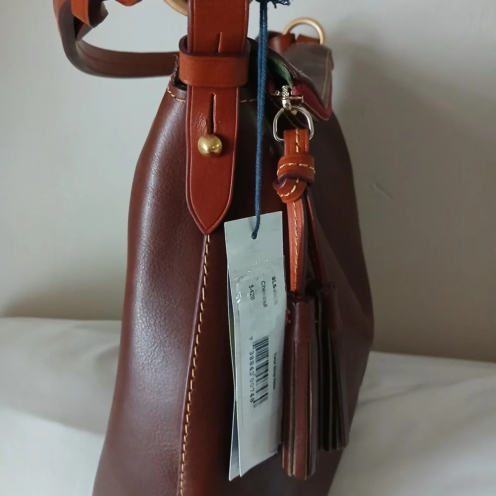 Dooney & Bourke Florentine Leather Hobo with Red Trim - Picture 6 of 7